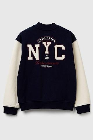 United Colors Of Benetton Erkek Çocuk 32n4c505f-25k Bomber Sweatshirt Kolej Ceket Lacivert-2140 Lacivert
