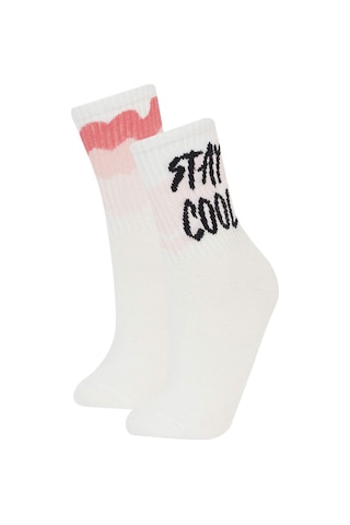 DeFacto Kız Çocuk 2'li Pamuklu Uzun Çorap E6275A8NSKR1