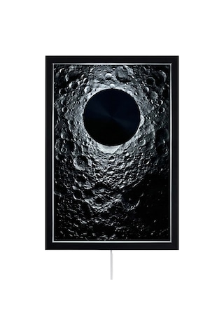 Fibrika Store Lunar Eclipse Modern Işıklı Duvar Tablosu - Mat Siyah Çerçeve