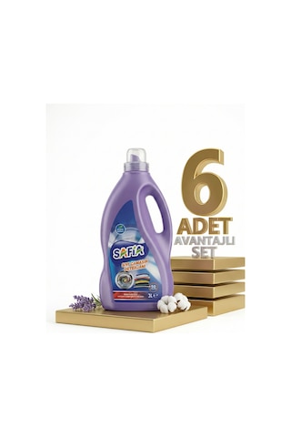 Safia Bitkisel Sıvı Çamaşır Makine Deterjanı Renkliler 6x3 Lt 3 L