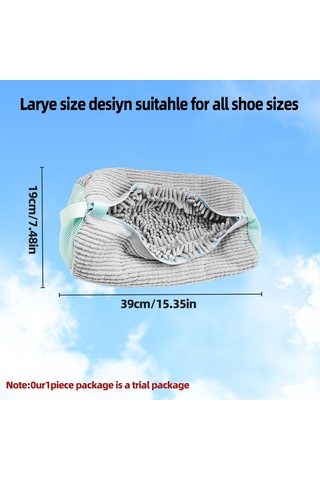 Tenfowee Gri Kaliteli Ayakkabı Yıkama Çantası - Dayanıklı Poliester, Makine Yıkamada Koruma, Deformasyona Karşı, Invisible Otomatik Kilitli Fermuar Gri