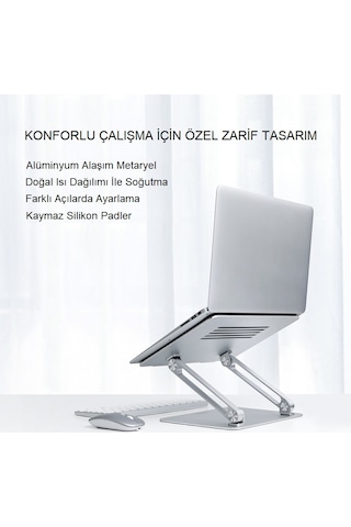 Triline Full Alüminyum Ayarlanabilir Macbook Laptop Standı 10-17