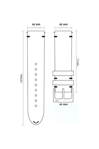 R4102s Roder Deri Kayış - Siyah - 24x24mm Şeffaf