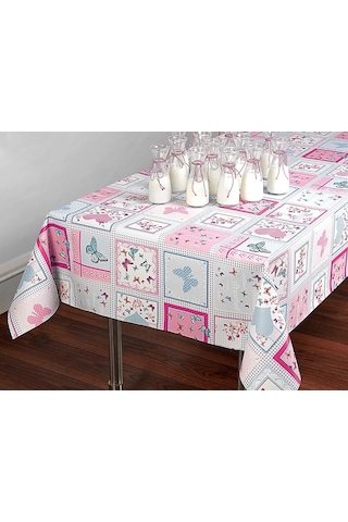 Pvc Muşamba Masa Örtüsü Mavi Kelebek
