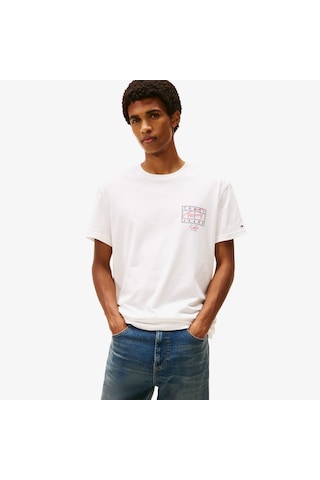 Tommy Hilfiger Regular Sign Spray Erkek Beyaz T-shirt Dm0dm22319 Beyaz