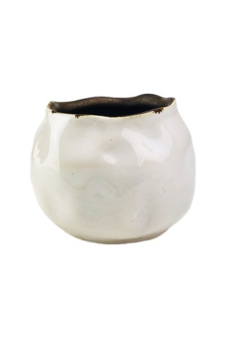 Alesta Home Kahverengi ve Beyaz Seramik Tealight Mumluk 6X6Cm Kahverengi