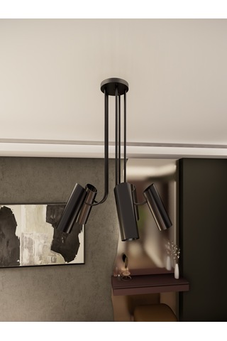 Lyra Siyah Minimalist 5 Li Spot Avize Gu10 Duylu
