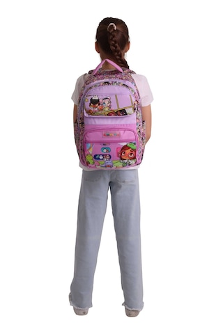 Kaukko Kids Beş Bölmeli Kız Çocuk Nagy Baskılı Pembe İlkokul Okul Sırt Çantası - L5333