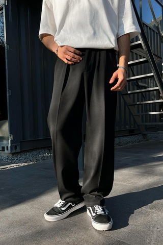 Flaw Smart Casual Siyah Kumaş Pantolon-siyah Siyah