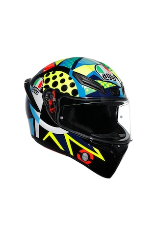 Agv K1 S E2206 Rossı Wınter Test 2020 Configuration T0043 Motosiklet Kaskı Siyah Sarı Mavi