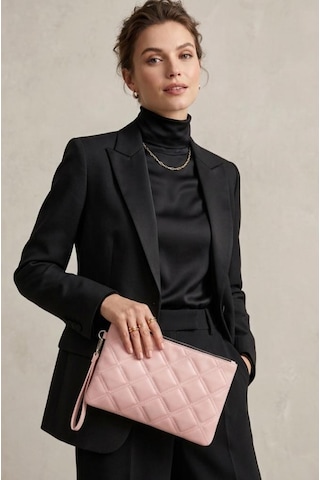 Estrella Paris Lavita Portföy & Clutch Çanta Çıkarılabilir Bileklik Askılı Pembe 25 X 19 Cm