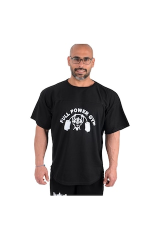 Full Power Gym Oversize Ragtop Spor Tişört Siyah