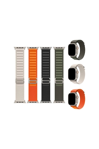 Apple Watch Uyumlu 42mm 44mm 45mm 49mm 1/2/3/4/5/6/se/7/8/ultra Kordon Mountain Loop Kordon