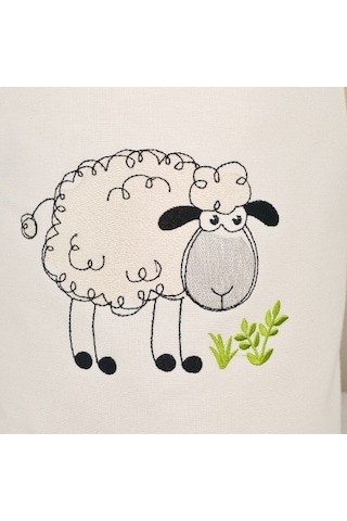 HS Hometex Kuzu Nakışlı Bez Kirli ve Oyuncak Sepeti