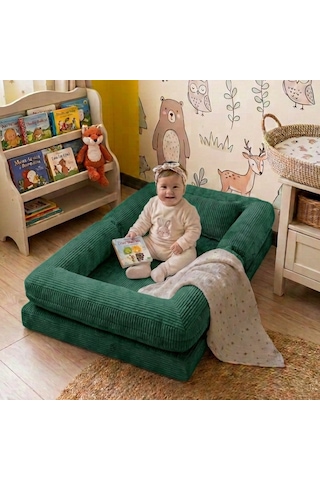 Miniwood Montessori Yatak Oyun Alanlı Bebek Yer Yatağı Sünger Çocuk Karyola 103 x 150 CM