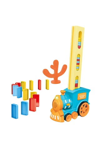 Domino Taşı Dizen Tren Pilli Sesli Işıklı Hareketli 60 Parça Eğitici Tren Oyunu