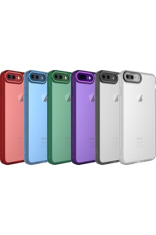 Apple Uyumlu iPhone 7 Plus Kılıf Kamera Korumalı Transparan Zore Post Kapak Derin Mor