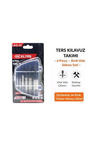 Northcity Ters Klavuz Uç Vida Çıkarıcı Seti 6 Parça 3-22 Mm