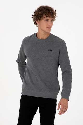 U.S. Polo Assn. Erkek Comfort Fit Bisiklet Yaka Şardonlu Antrasit Melanj Basic Sweatshirt 50313757-VR081