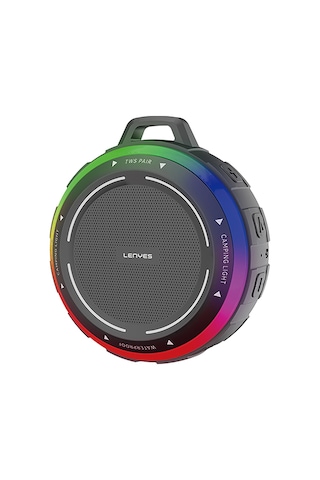 Lenyes S223 Rgb Işıklı Askı Aparatlı Mini Bluetooth Speaker Hoparlör V5.3 Siyah Siyah