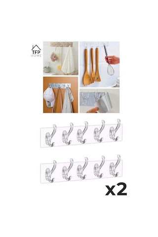 5'li Kendinden Yapışkanlı Güçlü Şeffaf Askılık Kapı Arkası Mutfak Askısı 5x2 Çok Renkli 5'li Kendinden Yapışkanlı Güçlü Şeffaf Askılık Kapı Arkası Mutfak Askısı 5x2 Çok Renkli