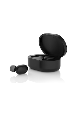 Honmex Xiaomi Redmi Airdots Gençlik Editiyonu İçin Silikon Korumalı Kılıf - Şok Ve Çizik Koruması, 8 Renk Seçeneği, Siyah Siyah