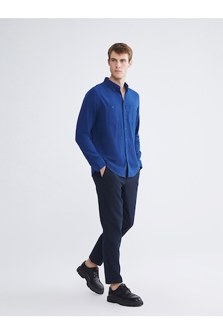 Lcwaıkıkı Classic Lacivert Regular Fit Uzun Kollu Gabardin Erkek Gömlek