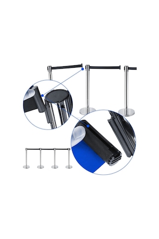 Takım Mavi Şeritli Paslanmaz Şerit Bariyer Yönlendirme Bariyeri 3 M