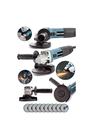 Steiner 2400 W 125 MM Avuç İçi Taşlama Makinesi + 10 Adet Disk