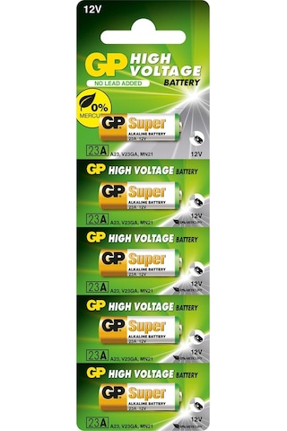 Gp Gp23A-C5 23A 12V Alkalin Spesifik 5'Li Paket Pil Kumanda