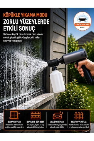 180w 18000rpm 203psı Katlanabilir Araç Yıkama Makinesi Dijital Göstergeli Basınçlı Su Pompası Siyah