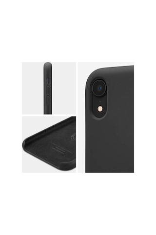 Spigen İphone Xr İle Uyumlu Kılıf Silicone Fit Black Siyah