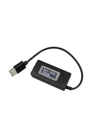 Siyah Cep Telefonu Şarj Test Kontrol Cihazı Pil Durumu Kapasite Akımı Usb Çıkışı Ölçüm