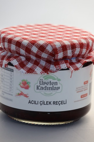 Acılı Çilek Reçeli Ev Yapımı Geleneksel Reçel 300 G