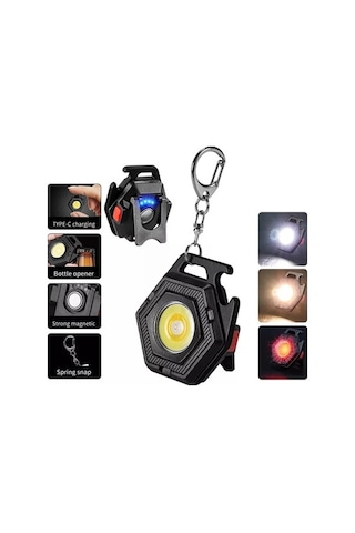 Novahub Küçük Mini El Feneri Anahtarlık Işığı - Güçlü Taşınabilir Led Işık Feneri - Ultra Hafif W5131 Siyah Siyah