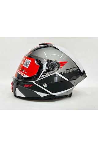 Mt Thunder 4 Sv Freeway Şeffaf Vizörlü Kask Parlak Renk - Iç Güneş Vizörlü Motosiklet Kaskı Siyah Gri