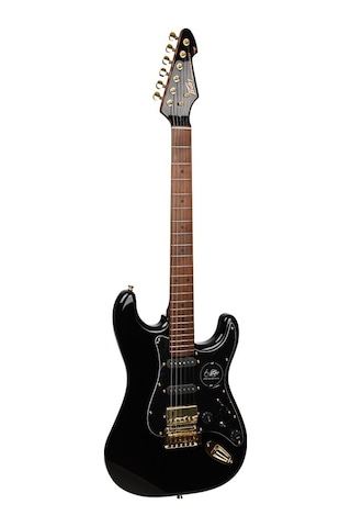 Peavey Raptor Lightning Bolt St 60th Hss Stratocaster Elektro Gitar Gold Hardware - Black