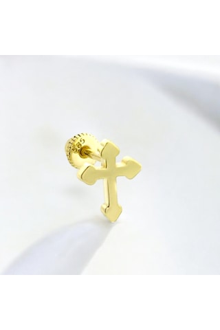 Glorria Altın Haç Helix Piercing Çok Renkli 85124321
