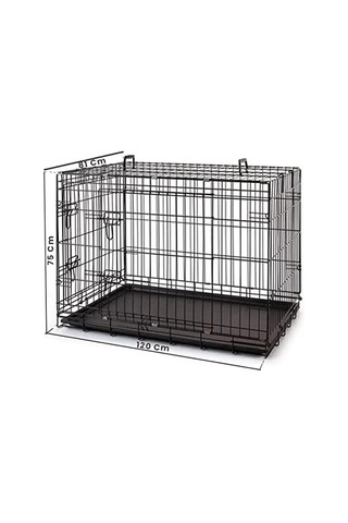 Metal Köpek Kafesi 120x75x84cm Siyah