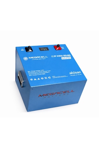 Megacell 12.8v 630ah Lifepo4 Lityum Demir Fosfat Akü Bluetoothlu