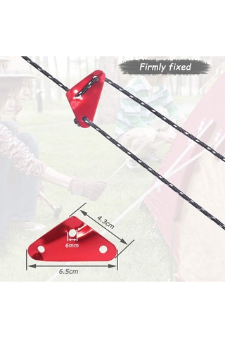 Leezsing Alüminyum Tente Rope Ayarlayıcı, Dış Mekan Kamp Malzemesi, Kayma Önleyici 40'lı Set, Çadır Çanta Piknik Uyumlu Kırmızı