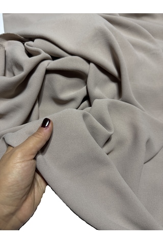 Dökümlü Likralı Kumlu Krep Kumaş 150 Cm En Kırışmaya Dayanıklı, Elbise Ve Giyimlik Kumaş Taş Rengi
