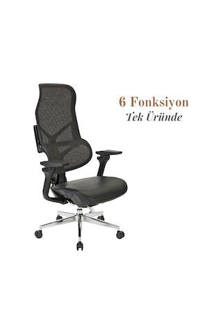 Casella Uno Döşemeli Yönetici Koltuğu Ofi S Koltuğu Ergonomik, Şık Ve Fonksiyonel Siyah - Suni Deri