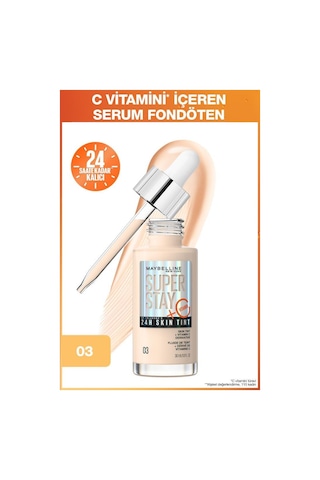 Maybelline New York Super Stay Skin Tint Fondöten 03 + Mini Falsies Surreal Maskara 4.7 ML