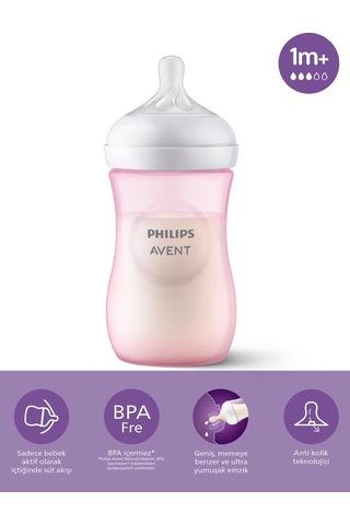 Philips Avent Natural Response Pp Pembe Biberon 1+ Ay 260 Ml Scy903/11
