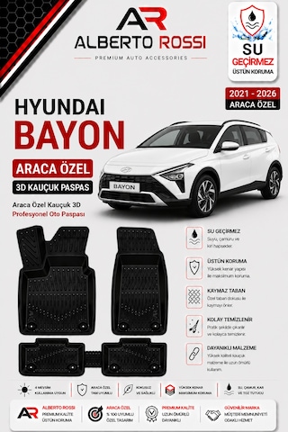 Hyundaı Bayon 2021 - 2026 Araca Özel Kauçuk 3d Profesyonel Oto Paspası Hyundaı Bayon 2021 - 2026 Araca Özel Kauçuk 3d Profesyonel Oto Paspası