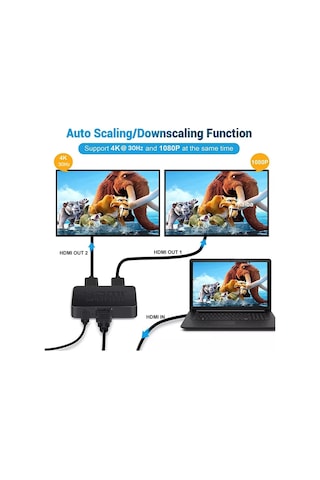 Maxgo 3140 4k 2 Port Hdmi Splitter Switch Çoklayıcı Çoğaltıcı Ekran Adaptör