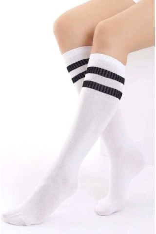 Yetiş Socks Dizaltı Kız Çocuk Okul Çorabı 3'lü Paket Beyaz - Siyah - Beyaz