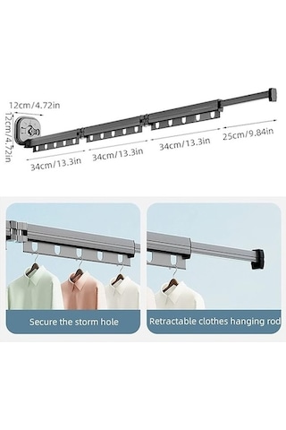 Besthome1 Pratik Katlanır Vakumlu Çamaşır Kurutma Askısı 180/360 Derece, Uzun Ömürlü, Dayanıklı Gri