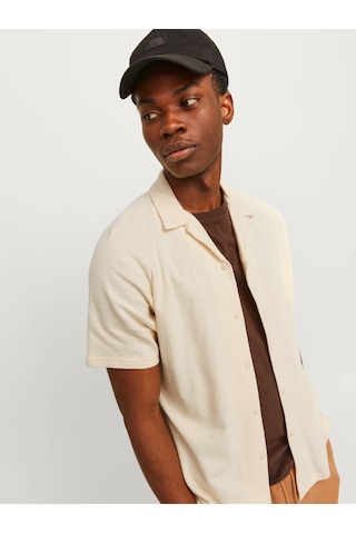 Jack & Jones Erkek Kısa Kollu Keten Gömlek - 12256235 001